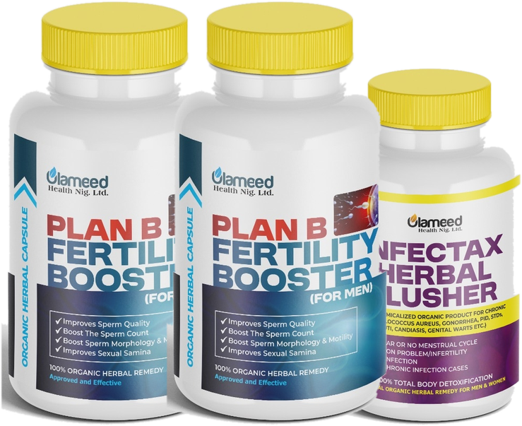 2 bottles of PLAN B with 1 free INFECTAX Herbal Flusher