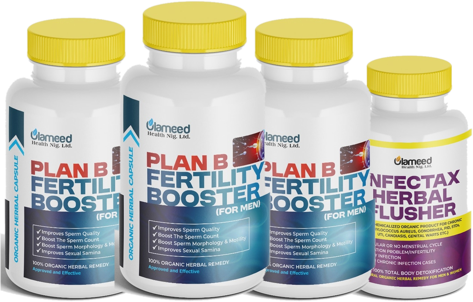 3 bottles of PLAN B with 1 free INFECTAX Herbal Flusher