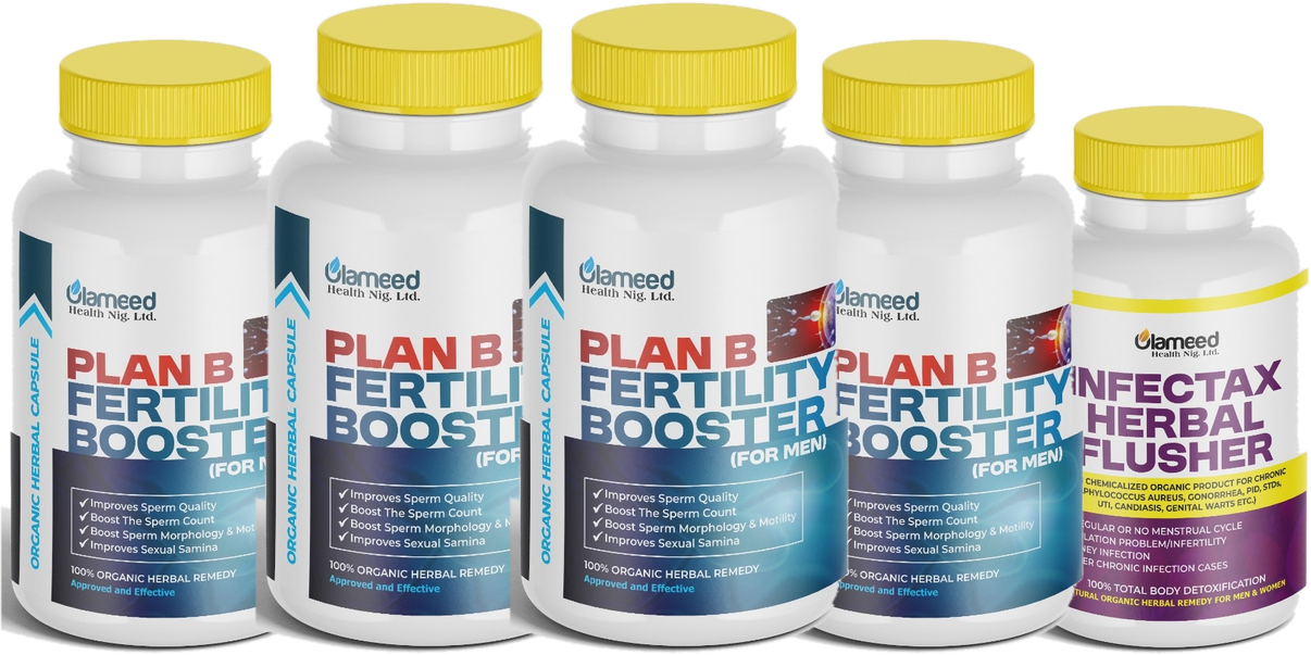 4 bottles of PLAN B with 1 free INFECTAX Herbal Flusher