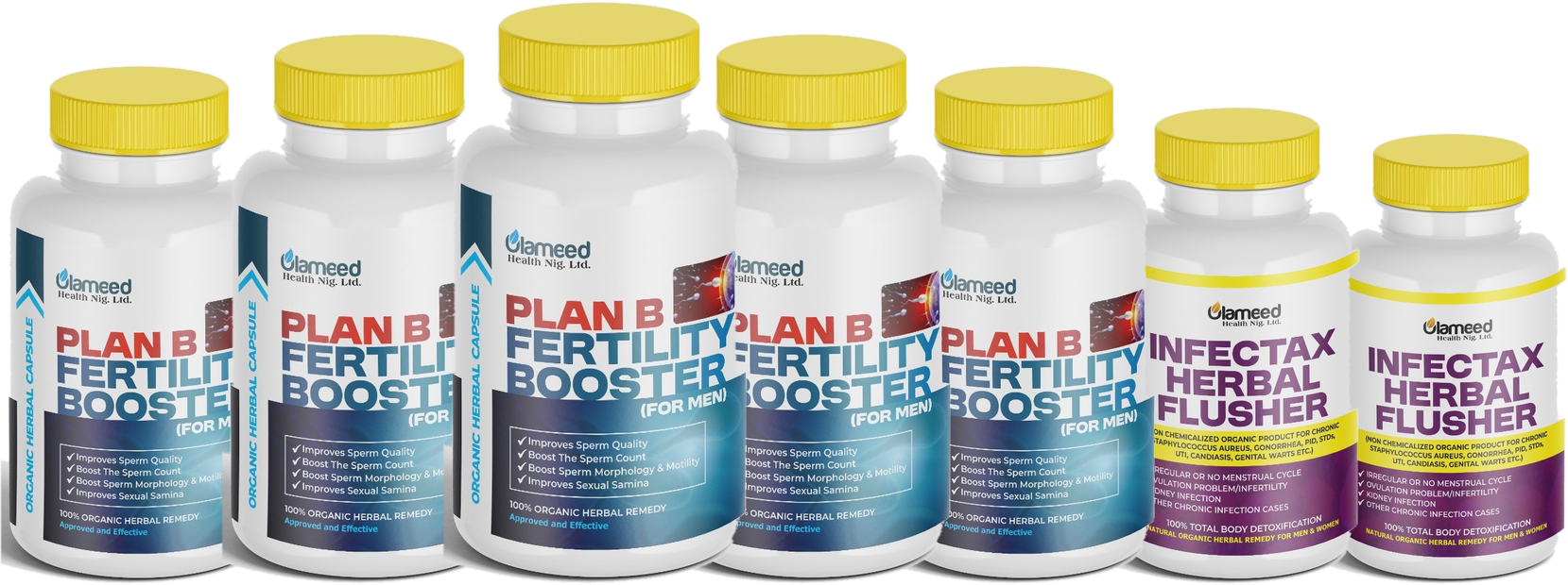 5 bottles of PLAN B with 2 free INFECTAX Herbal Flushers